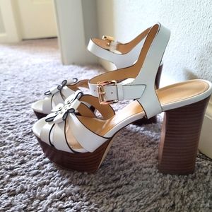 Michael Kors Tara Floral Leather Platform Sandal